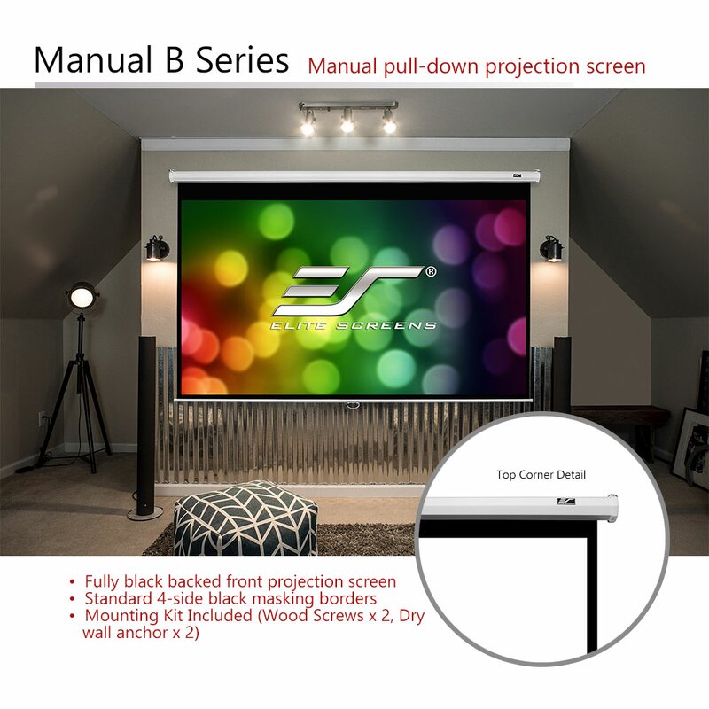 Elite Screens Manual Projector Screen & Reviews | Wayfair